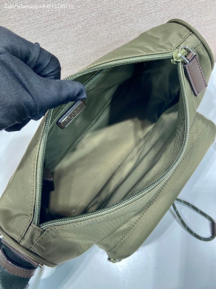 Prada Speedrock Re-Nylon and leather shoulder bag Camouflage Green 2VH192 28x17.5x10cm-duoc-ban-tai-Hvip Bags and Accessories