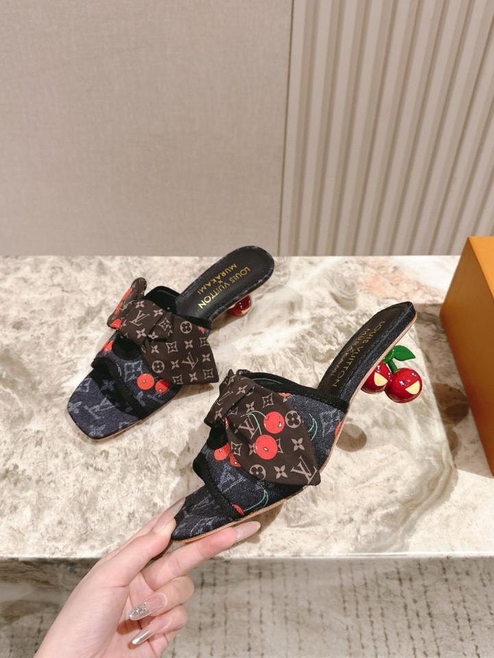 Louis Vuitton LV x TM  Cherie Mules black 🍒55mm (1)  -duoc-ban-tai-Hvip Shoes and Clothes