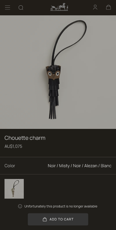 Hermès Chouette charmnoir / misty / noir / alezan / blanc H085001CAAE-duoc-ban-tai-Hvip Bags and Accessories