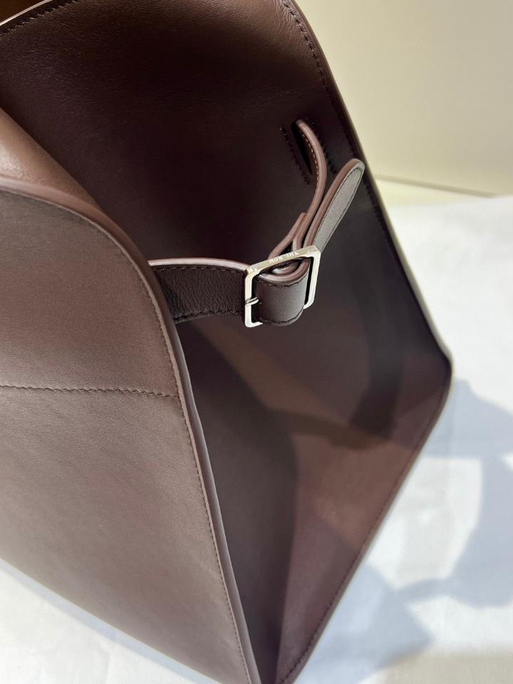 The Row Soft Margaux 15 Bag in Leather  Dark brown 38.5x16x30cm-duoc-ban-tai-Hvip Bags and Accessories
