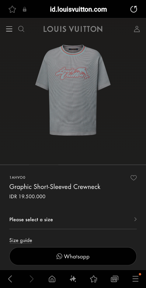 Louis Vuitton 1AHVO0
Graphic Short-Sleeved Crewneck Sao chép-duoc-ban-tai-Hvip Shoes and Clothes