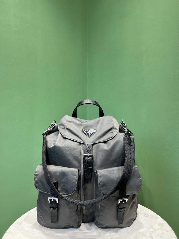 Prada Re-Nylon backpack Mercury Gray 2VZ110 34x39x15cm-duoc-ban-tai-Hvip Bags and Accessories