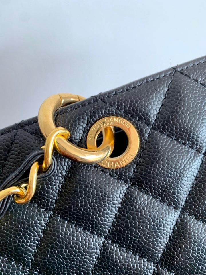 Chanel Tote shopping bag Grained Calfskin and Gold-Tone Metal black A50995 34x24x12cm-duoc-ban-tai-Hvip Bags and Accessories