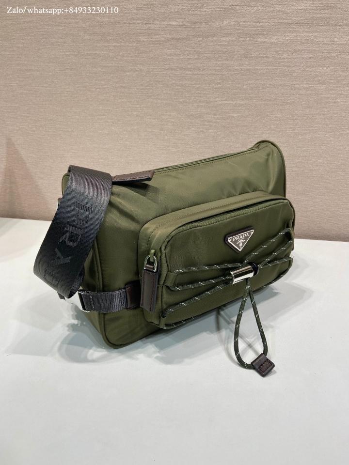 Prada Speedrock Re-Nylon and leather shoulder bag Camouflage Green 2VH192 28x17.5x10cm-duoc-ban-tai-Hvip Bags and Accessories