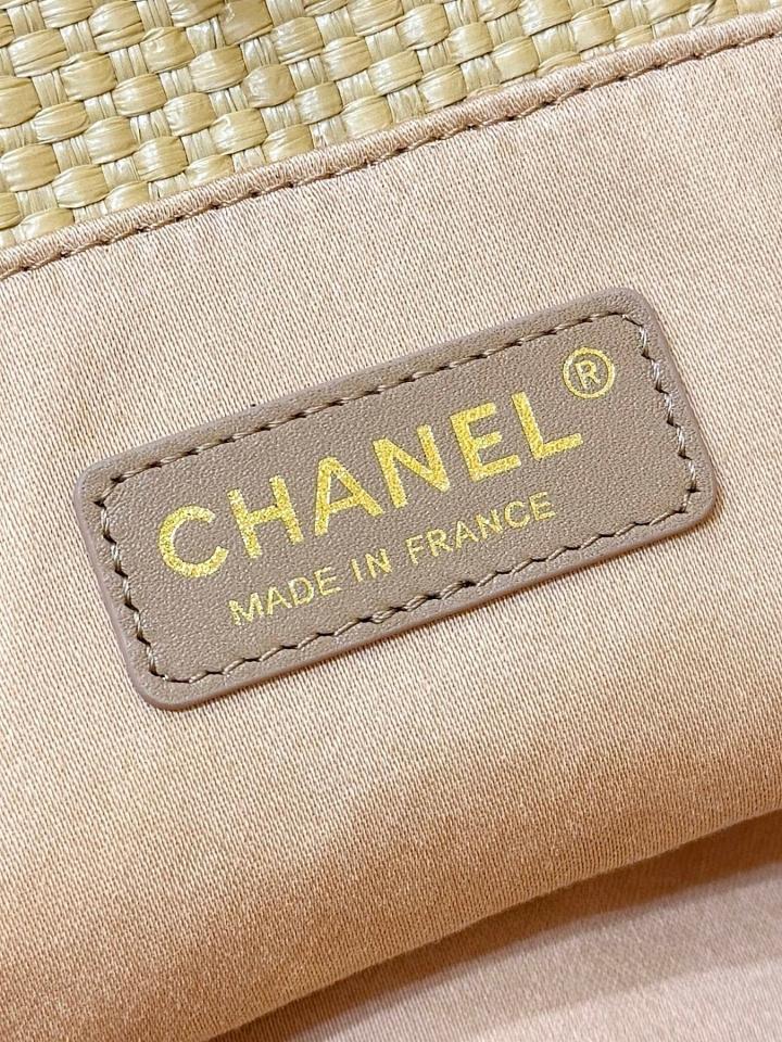 Chanel Cruise 2025/26   Small Shopping Bag   Braided Raffia, Calfskin & Gold-Tone Metal  beige & black AS6015 20*28*7cm-duoc-ban-tai-Hvip Bags and Accessories
