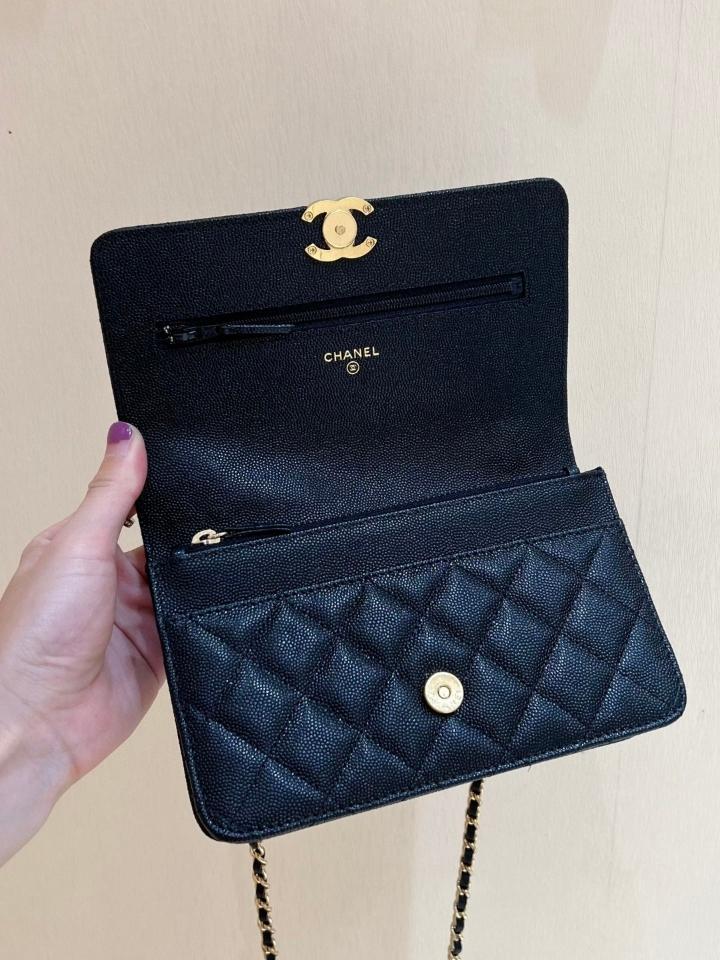 Chanel shoulder bag with top handle grained calfskin gold tone metal, black AP3019 19*12*3.5cm-duoc-ban-tai-Hvip Bags and Accessories