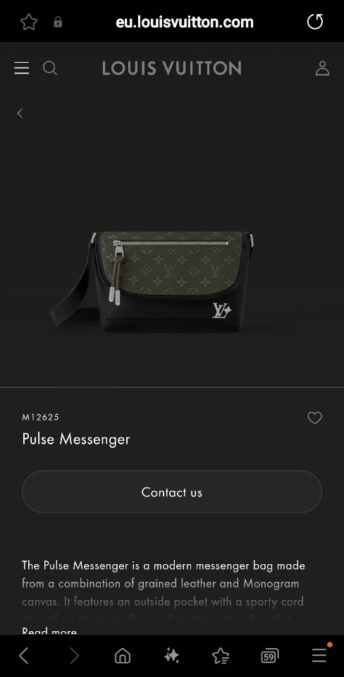 Louis Vuitton M12625
Pulse Messenger 26.6 × 17 × 11 cm-duoc-ban-tai-Hvip Bags and Accessories