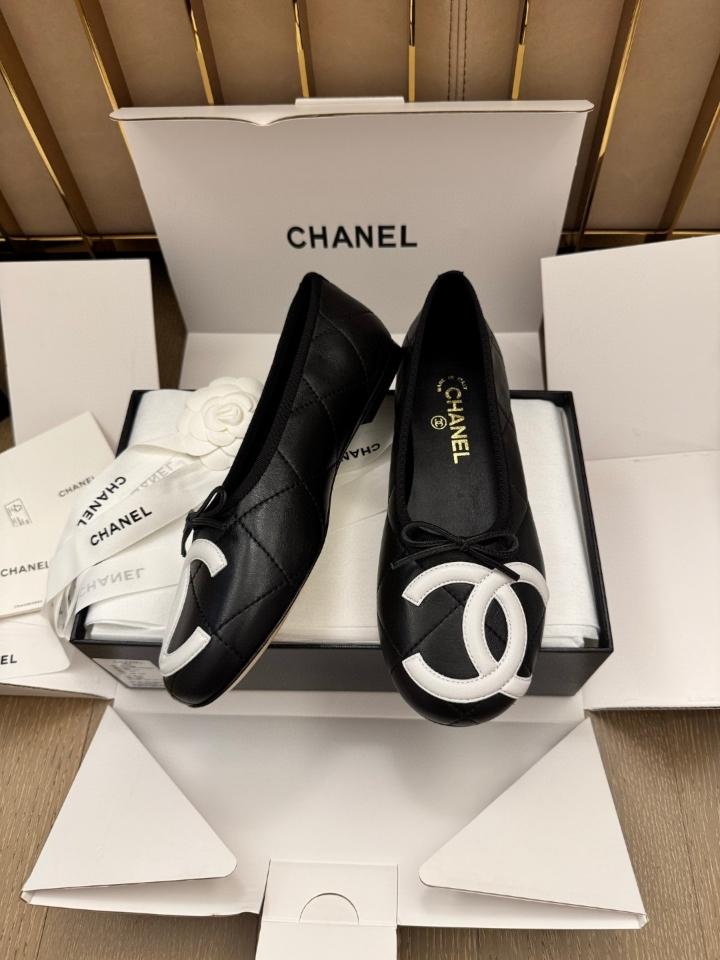 Chanel Ballet flats Lambskin Black and white G47163 -duoc-ban-tai-Hvip Shoes and Clothes