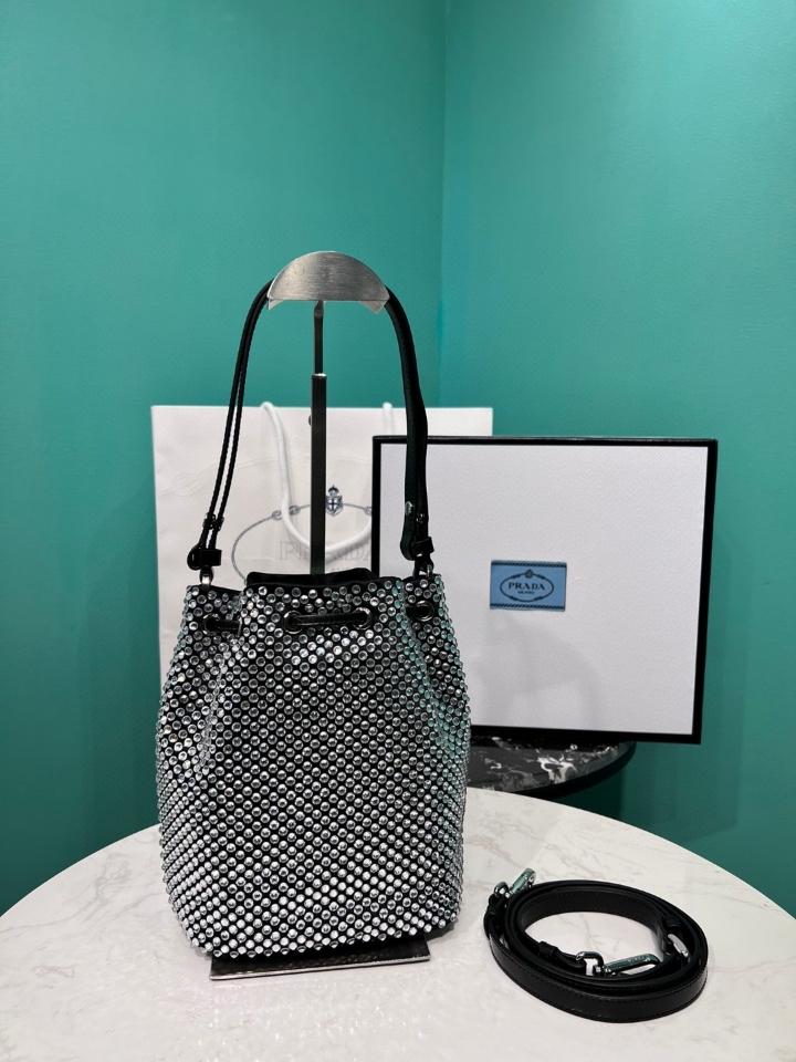 Prada 
Mini crystal-studded satin bag Crystal 1BE067 16x2110cm-duoc-ban-tai-Hvip Bags and Accessories