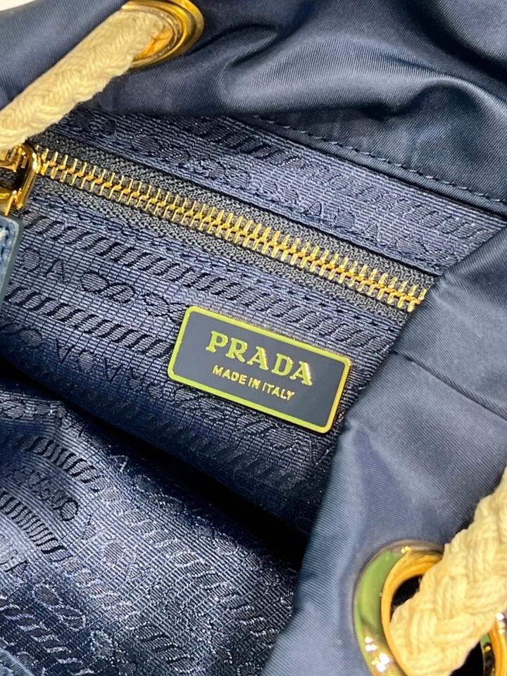 Prada Mariner Re-Nylon small bucket bag Baltic Blue 1BE082 23.5x28x16.5cm-duoc-ban-tai-Hvip Bags and Accessories