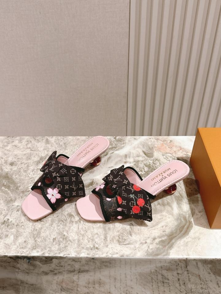 Louis Vuitton LV x TM Cherie Mules leather brown 🌸55mm (1) -duoc-ban-tai-Hvip Shoes and Clothes