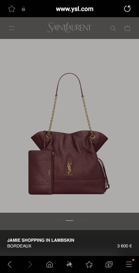 Saint Laurent JAMIE SHOPPING Medium in lambskin
Bordeaux  809824 35x35×10cm (1)-duoc-ban-tai-Hvip Bags and Accessories
