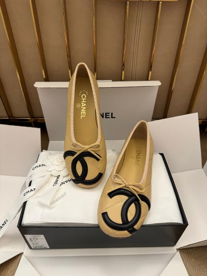 Chanel Ballet flats Lambskin beige and white G47163 -duoc-ban-tai-Hvip Shoes and Clothes