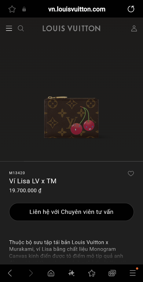 Louis Vuitton M13420
Ví Lisa LV x TM 9 x 11.5 x 1.5cm (1)-duoc-ban-tai-Hvip Bags and Accessories