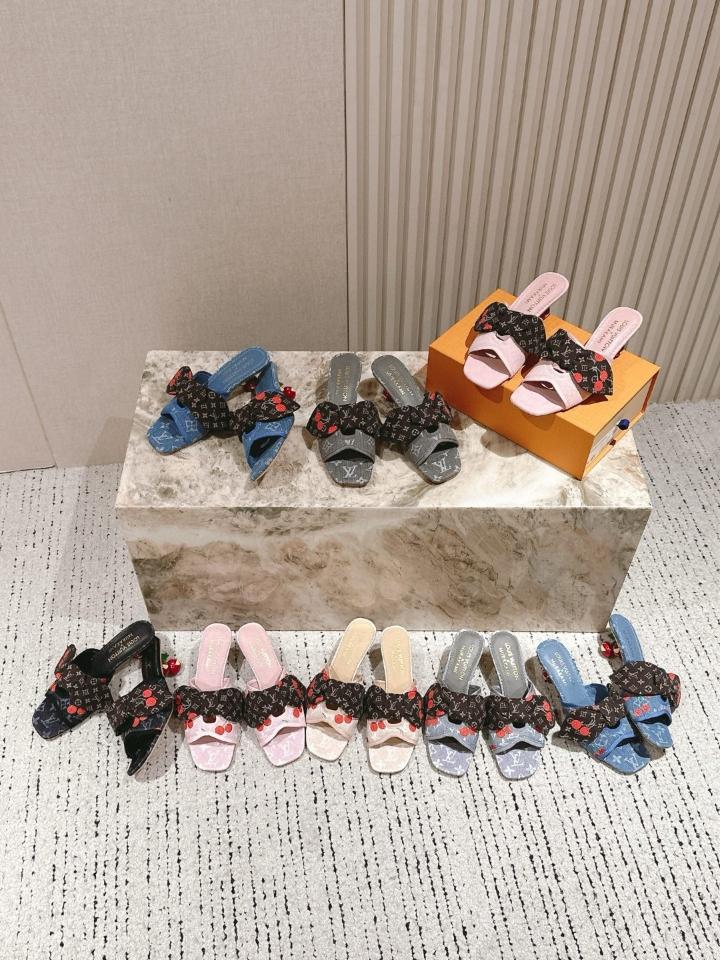 Louis Vuitton LV x TM Cherie Mules blue 55mm (1) -duoc-ban-tai-Hvip Shoes and Clothes
