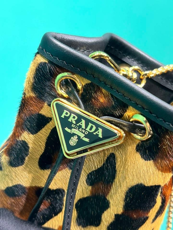 Prada Printed leather mini pouch honey 1NR016 10x12x7cm-duoc-ban-tai-Hvip Bags and Accessories