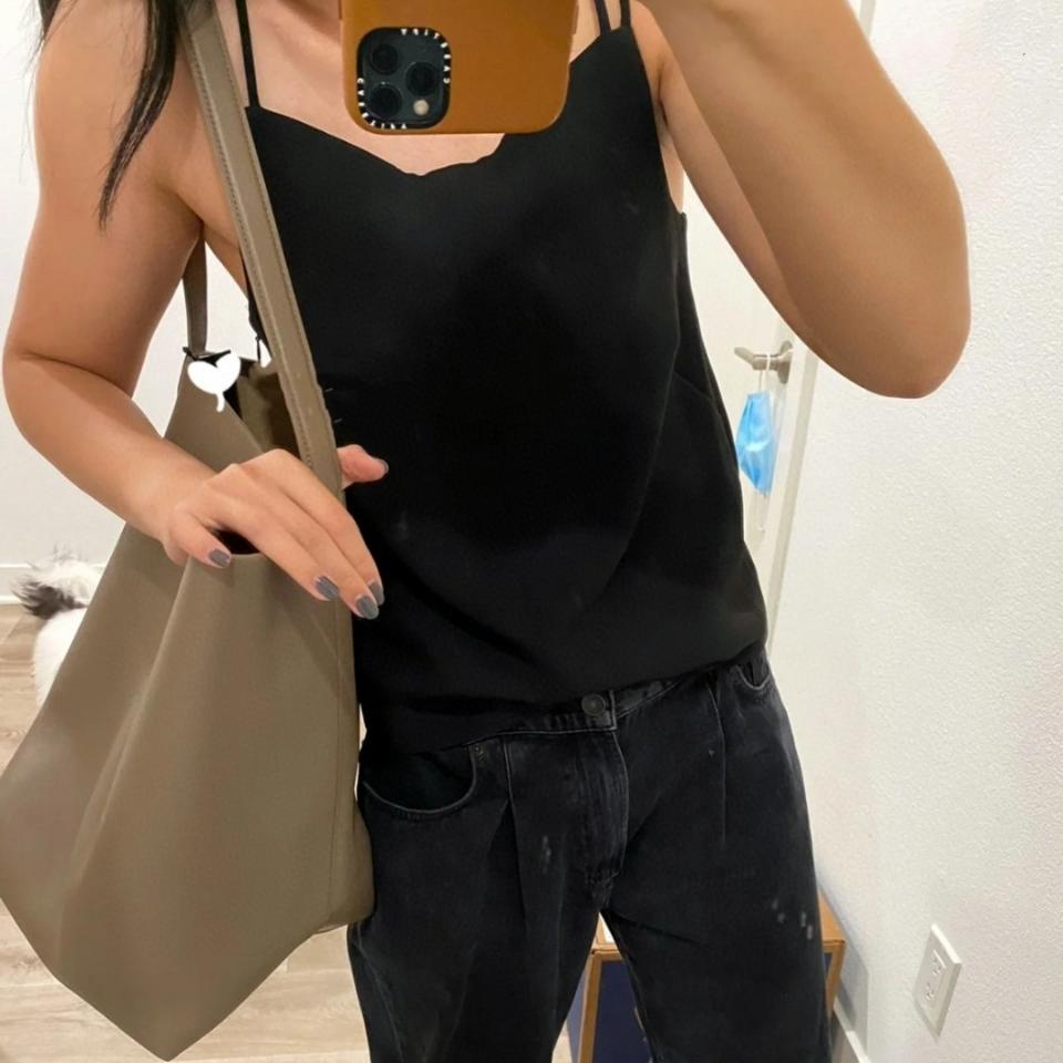 The Row Large N/S Park Tote in Leather Dark Olive  44X38X21cm -25cm -duoc-ban-tai-Hvip Bags and Accessories