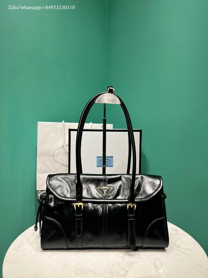 Prada Medium should bag in black calfskin 1BD376 31x15x12cm-duoc-ban-tai-Hvip Bags and Accessories