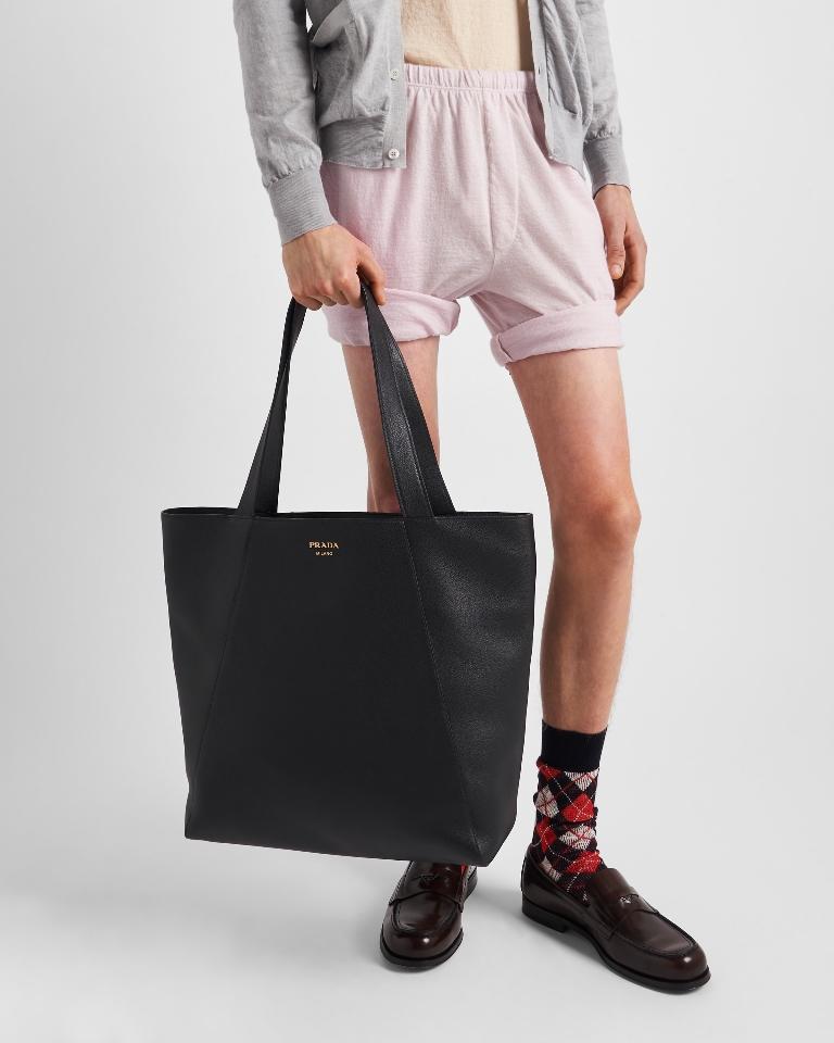 Prada leather tote bag black 2VG122 38x42x17cm-duoc-ban-tai-Hvip Bags and Accessories