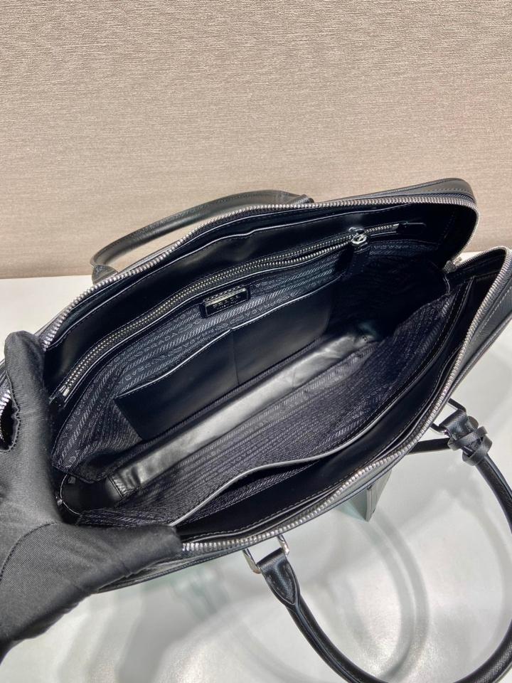 Prada Saffiano leather bag black 0368 37x28x3.5cm -duoc-ban-tai-Hvip Bags and Accessories
