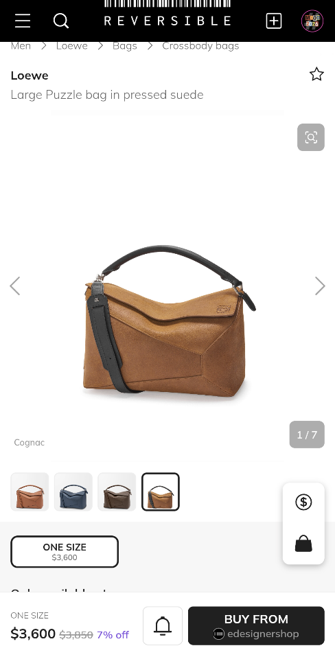 Loewe

Large Puzzle bag in pressed suede 33*21*17CＭ B510P00X03-duoc-ban-tai-Hvip Bags and Accessories