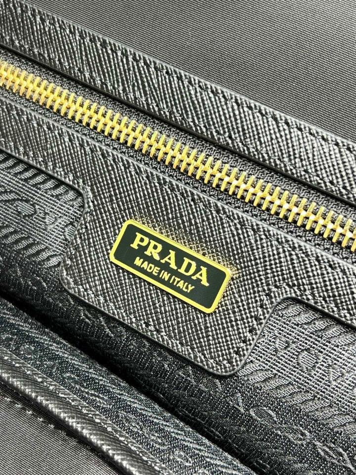 Prada Re-Edition 1978 medium Re-Nylon and Saffiano leather tote bag black 1BG555 35x26x15cm-duoc-ban-tai-Hvip Bags and Accessories