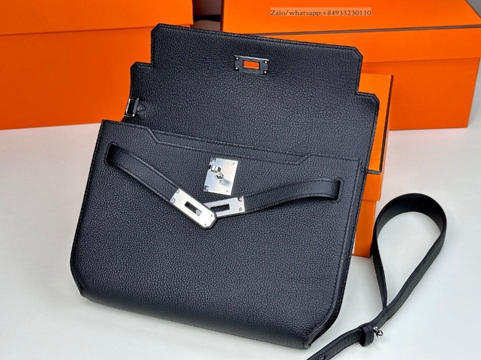 Kelly Kelly depeches 25 noir togo PHW -duoc-ban-tai-Hvip Bags and Accessories