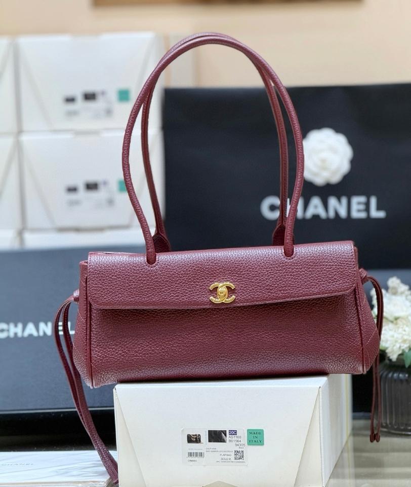Chanel Small Shopping Bag   Grained Calfskin & Gold-Tone Metal burgundy 15*30.5*11.5cm AS6288-duoc-ban-tai-Hvip Bags and Accessories