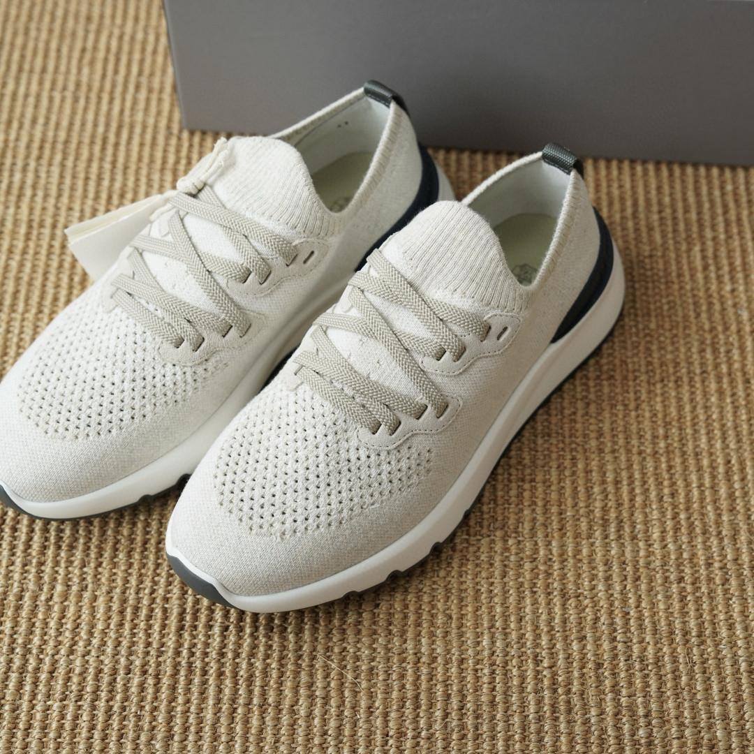 Brunello Cucinelli Cotton chiné knit runners panama 262MZUKISO250-duoc-ban-tai-Hvip Shoes and Clothes
