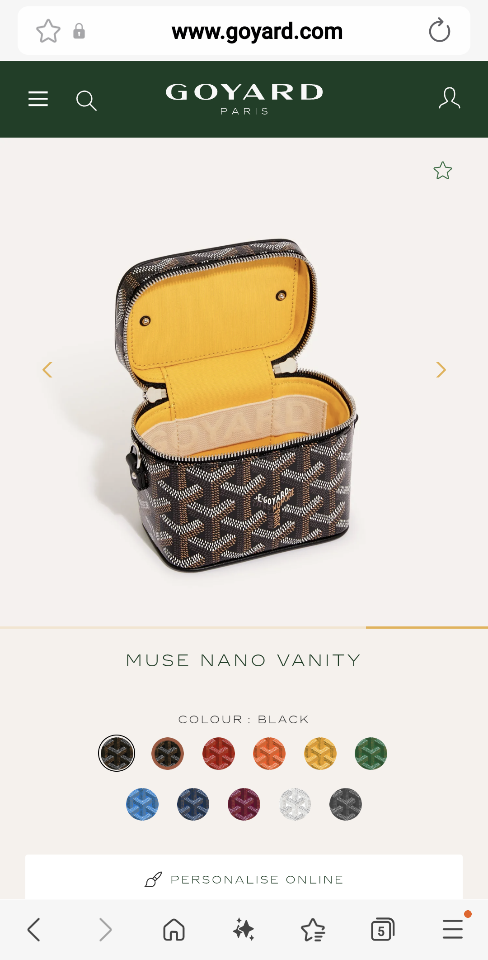 Goyard Muse Nano Vanity black 11X6.5X9cm-duoc-ban-tai-Hvip Bags and Accessories