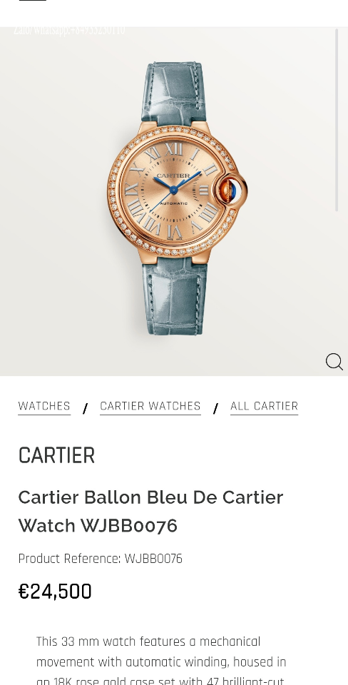 Cartier Ballon Bleu de Cartier watch 33mm WGBB0076-duoc-ban-tai-Hvip Bags and Accessories