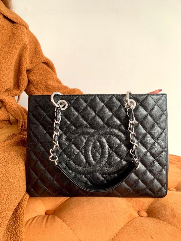 Chanel Tote shopping bag Grained Calfskin and silver-Tone Metal black A50995 34x24x12cm-duoc-ban-tai-Hvip Bags and Accessories