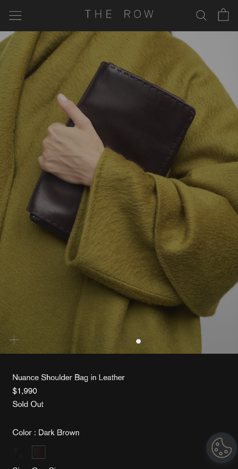 The Row Nuance Shoulder Bag sleek nappa Leather Dark brown 24x4x15cm-duoc-ban-tai-Hvip Bags and Accessories