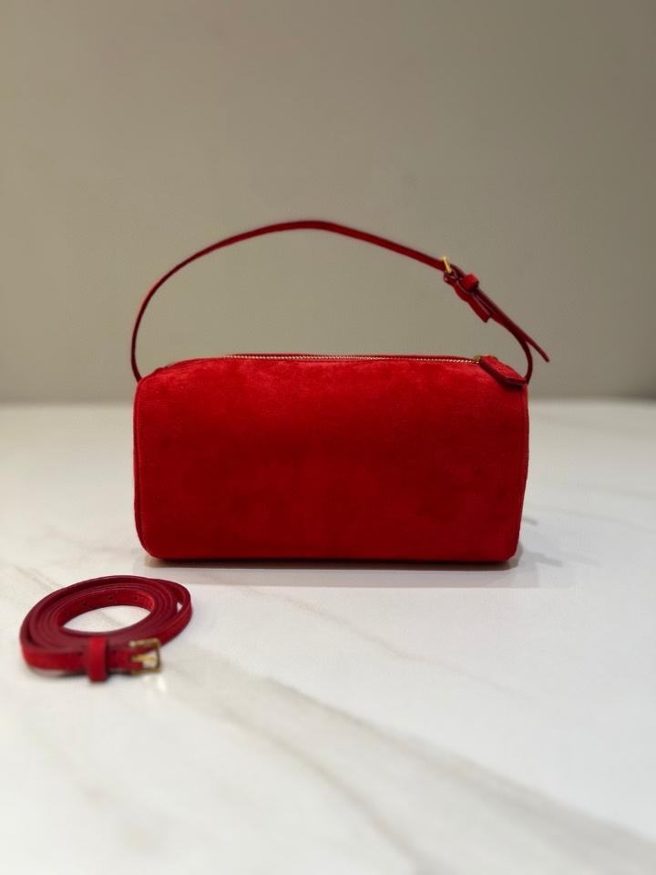 The Row 90's Bag in Nubuck red 19.5x10x8cm -duoc-ban-tai-Hvip Bags and Accessories