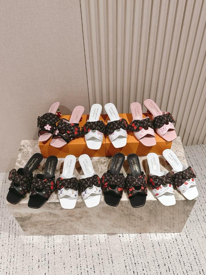 Louis Vuitton LV x TM Cherie Mules leather white logo 55mm (1) -duoc-ban-tai-Hvip Shoes and Clothes