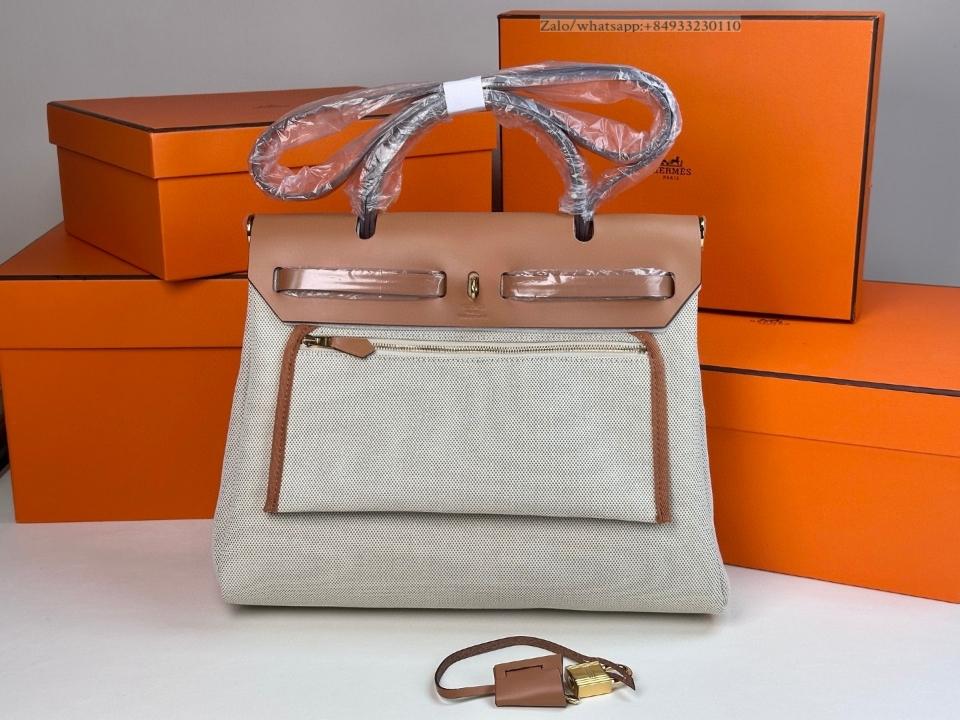 Hermes Bicolor Vache Hunter Chaine D'Ancre Herbag 31 PM -duoc-ban-tai-Hvip Bags and Accessories