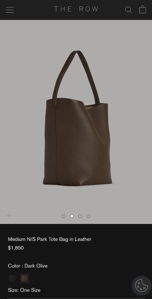 The Row Medium N/S Park Tote Bag in Leather Dark brown 30X28X15.5cm-duoc-ban-tai-Hvip Bags and Accessories