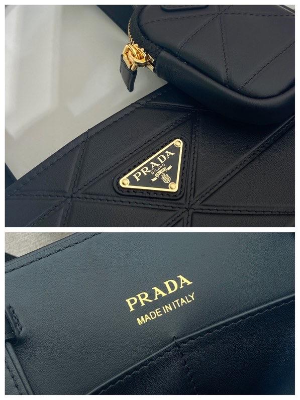 Prada Medium Quilted Leather Tote Bag Black 1BG545  33x21.5x16cm-duoc-ban-tai-Hvip Bags and Accessories