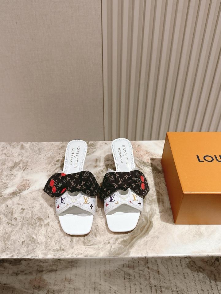 Louis Vuitton LV x TM Cherie Mules leather white logo 55mm (1) -duoc-ban-tai-Hvip Shoes and Clothes