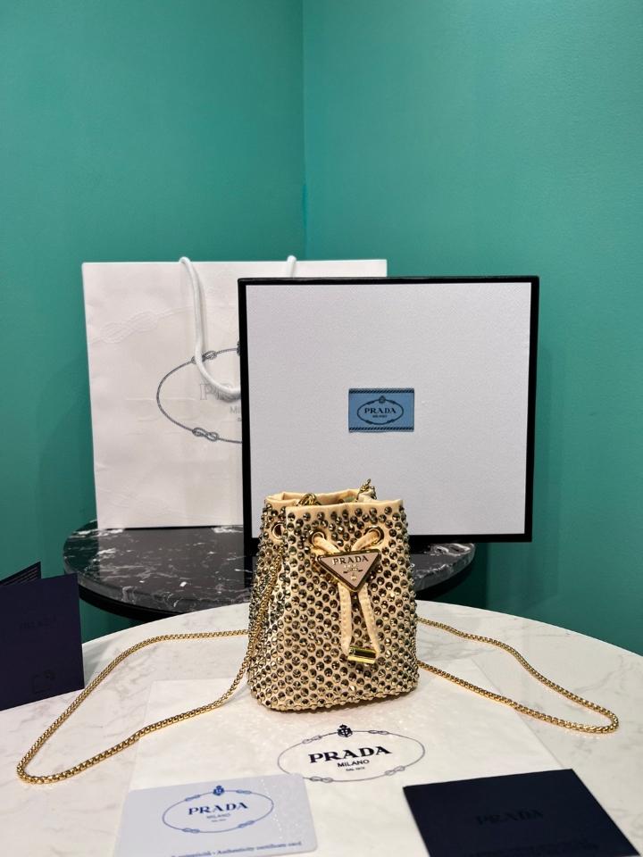 Prada Satin mini-pouch with crystals caramel 1NR016 10x12x7cm-duoc-ban-tai-Hvip Bags and Accessories