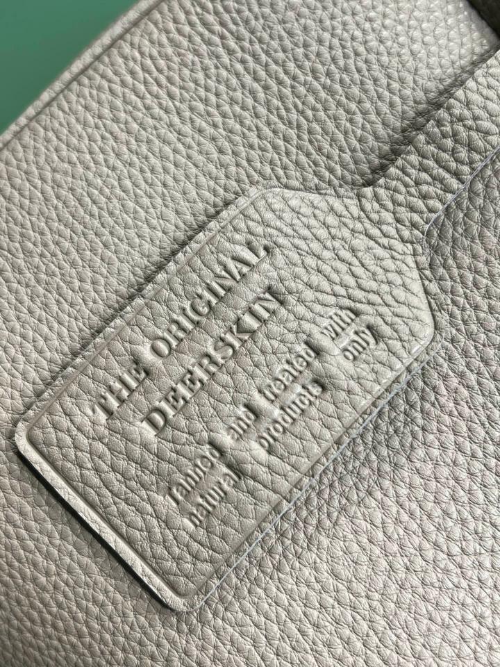 Prada Medium leather top-handle bag Clay Grey 1BB149 28x20x13 cm-duoc-ban-tai-Hvip Bags and Accessories