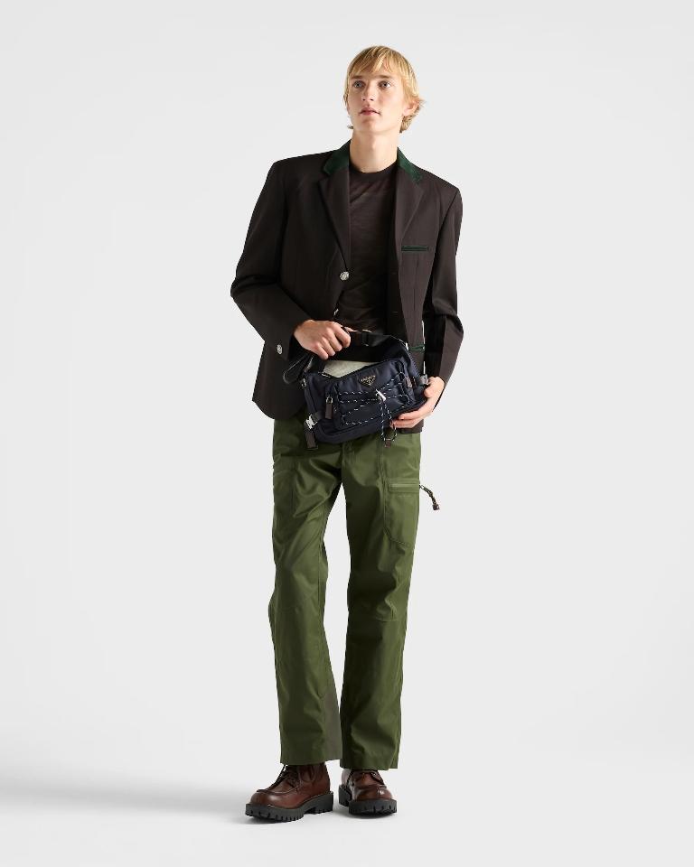 Prada Speedrock Re-Nylon and leather shoulder bag navy  2VH192 28x17.5x10cm-duoc-ban-tai-Hvip Bags and Accessories