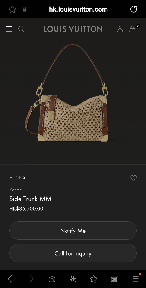 Louis Vuitton M14405
Resort
Side Trunk MM16 x 8.5 x 23.5 cm lv1-duoc-ban-tai-Hvip Bags and Accessories