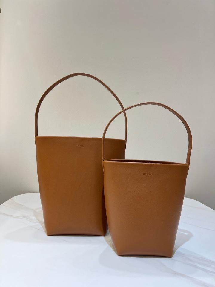 THE ROW Medium N/S Park smooth calfskin leather tote bag brown 30X28X15.5cm -duoc-ban-tai-Hvip Bags and Accessories