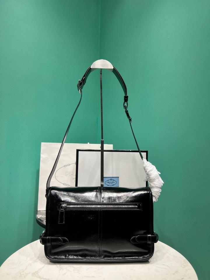 Prada Leather shoulder bag black 2VD073 30x20x11cm-duoc-ban-tai-Hvip Bags and Accessories