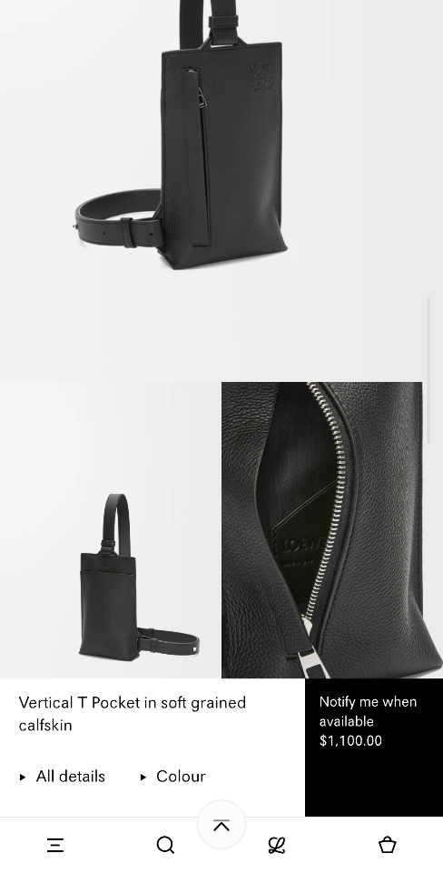Loewe Vertical T Pocket in soft grained calfskin black C660P02X0122*6.5*13 11039-duoc-ban-tai-Hvip Bags and Accessories