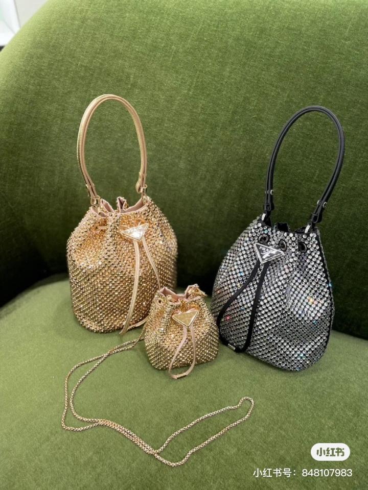 Prada Satin mini-pouch with crystals caramel 1NR016 10x12x7cm-duoc-ban-tai-Hvip Bags and Accessories