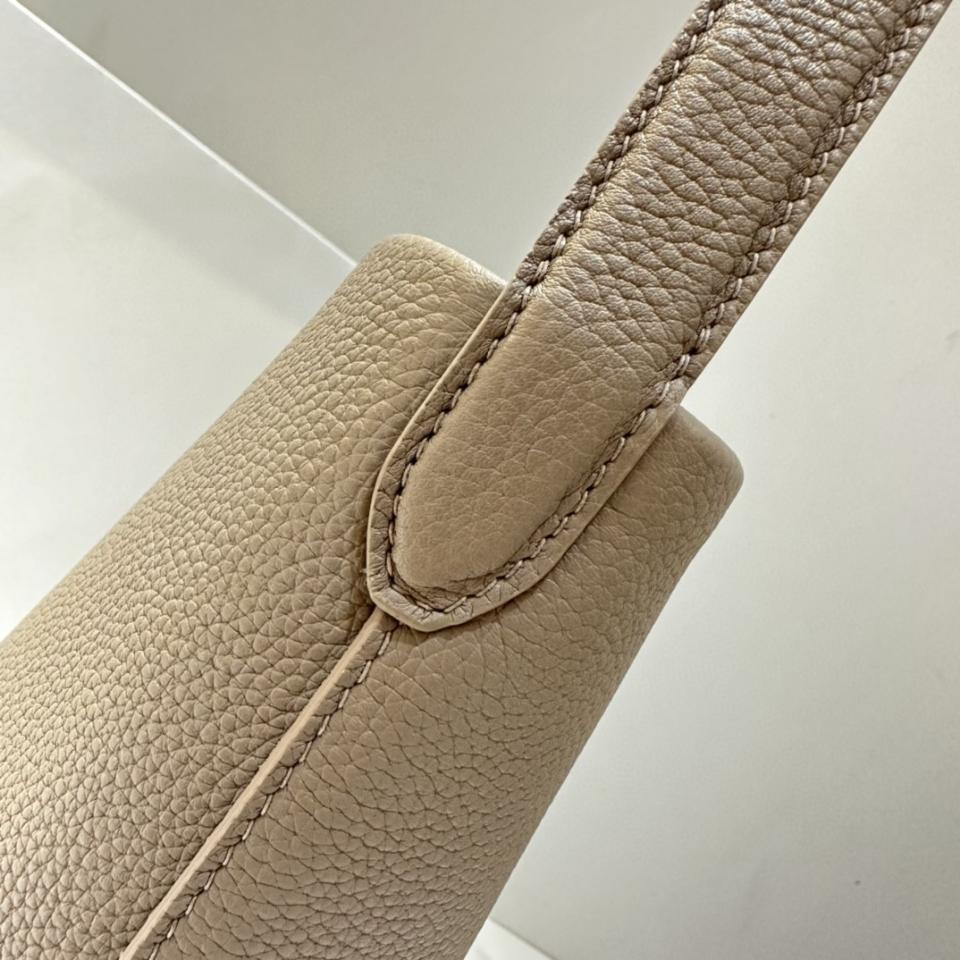 The Row Medium N/S Park Tote Bag in Leather Dark Taupe 30X28X15.5cm -duoc-ban-tai-Hvip Bags and Accessories