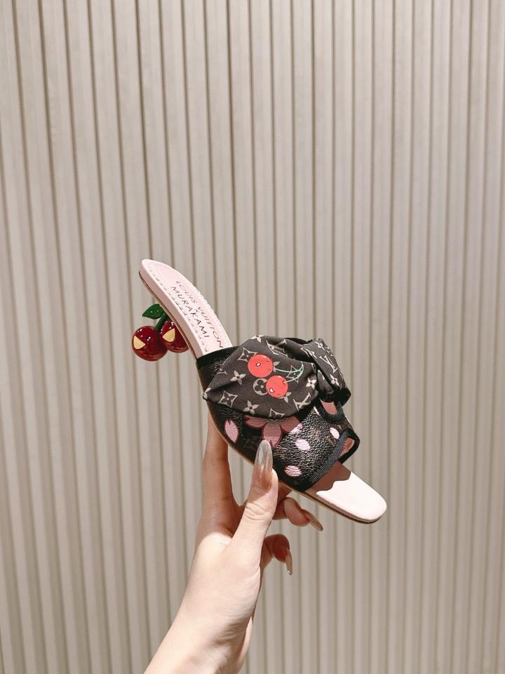 Louis Vuitton LV x TM Cherie Mules leather brown 🌸55mm (1) -duoc-ban-tai-Hvip Shoes and Clothes