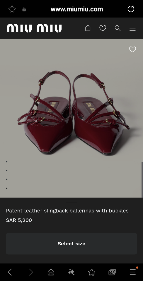 Miu Miu Leather slingback ballerinas with buckles burgundy 5F476E (1)-duoc-ban-tai-Hvip Shoes and Clothes